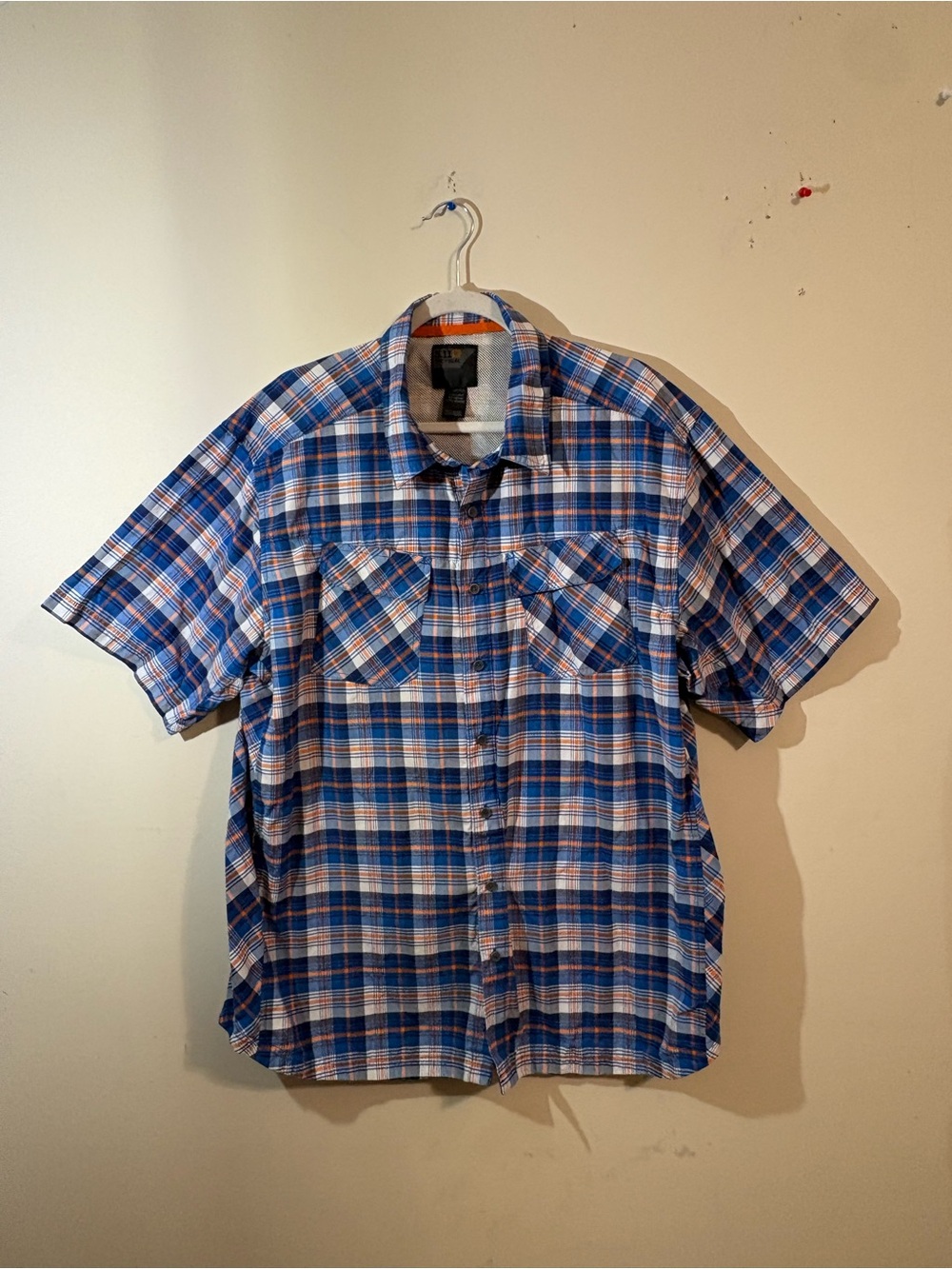 5.11 Tactical Slipstream‎ Covert short sleeve shirt XL blue white orange plaid